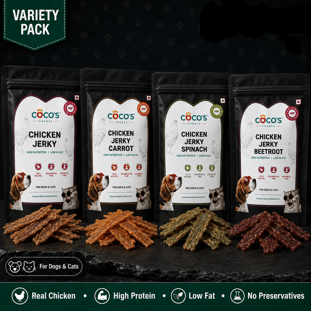 COCO'S Natural Chicken Jerky Variety Pack for Dogs & Cats | COCO'S | Natural Chicken Jerky Treats for Dogs & Cats | India